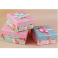 Elegant Flowers Printing Paper Box with Decorative Ribbon